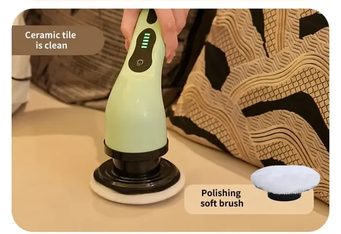 AventroHome spin scrubber resting on a ceramic tile surface